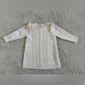 Gap Baby Cable Knit Swearer Dress in Cream - 12-18 months